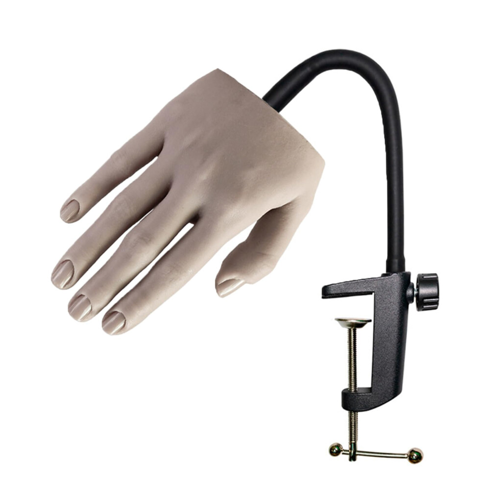 Practice Hand for Acrylic Nails with Realistic Skin Texture, Flexible Silicone Nail Training Hand 2#