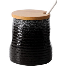 Porcelain Sugar Bowl with Lid and Spoon, Ceramic Sugar Container for Kitchen, 340ml