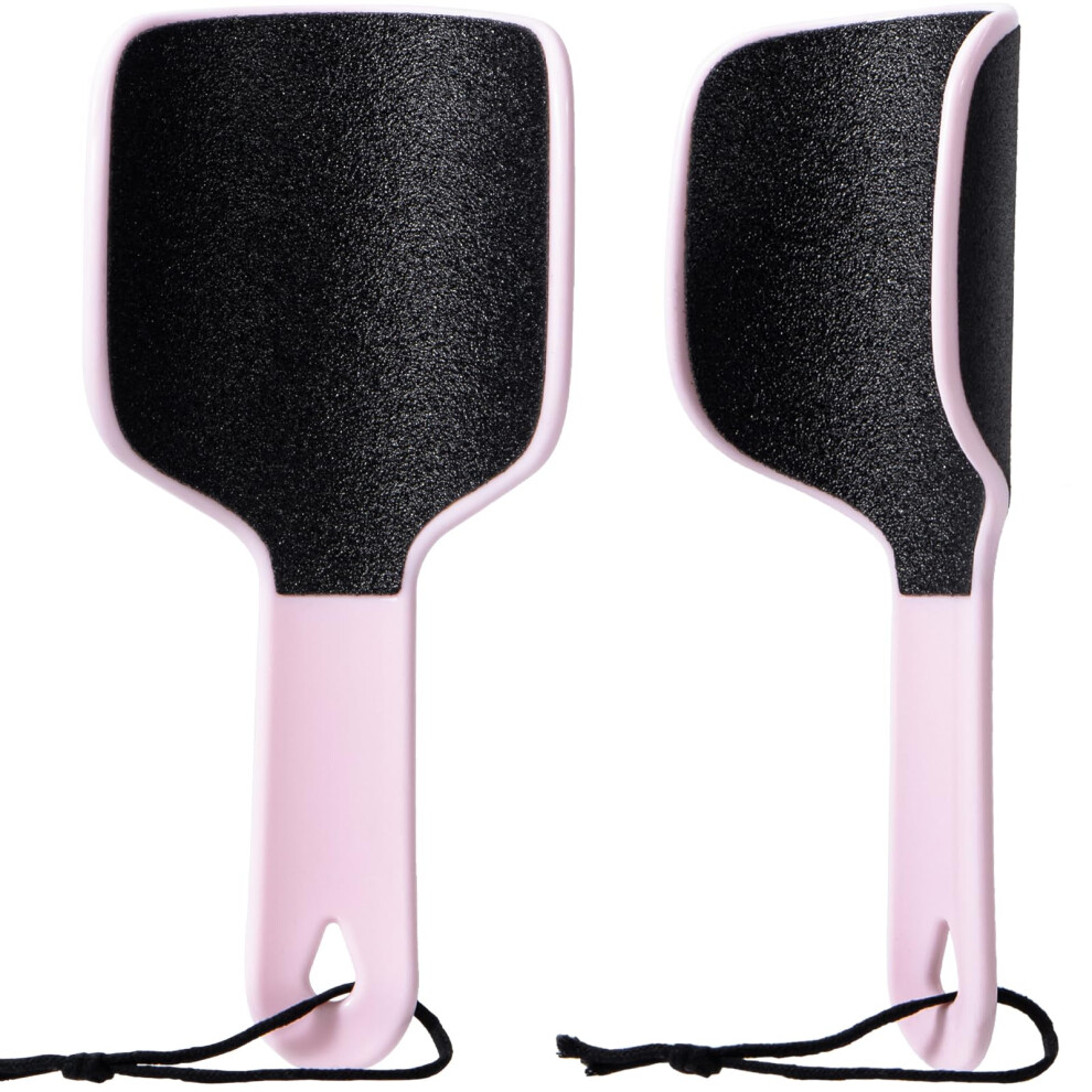 DualSided UShaped Foot File Callus Remover for Heels and Cracked Skin, 2 Pack Pink