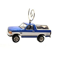 1992 for Ford Bronco XLT Christmas Ornament 1:64 Blue White