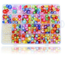 DIY - Bead Box - Acrylic Beads - Mix - 500pcs - Jewelry Making Multi Color