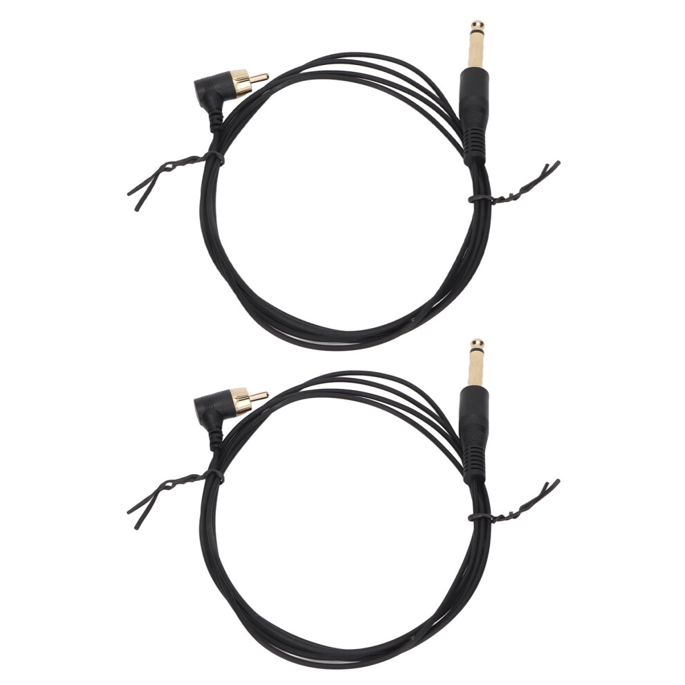 Black 2Pcs Rca Tattoo Clip Cord 5.9Ft Professional Flexible Tattoo Machine Clip Cord Accessory For Power Supply Chiyuantao