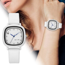 Leisure Student Watch Cute Square Watch Novel Dial Quartz Movement Silicone Strap Watch