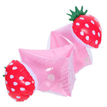 Inflatable Strawberry Arm Floaties for Kids – Comfortable Waterproof Swim Bands for Summer Training