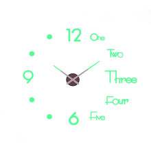 1x Modern 3D Stick on Wall clock Silent non Ticking Frameless Funky DIY L7F2