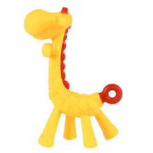 Children's Soft Silicone Giraffe Teether Holder Baby Teething Molar Stick Toy,Size One Size