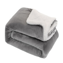 Thick Soft Sofa Fur Bed Wool Plush Fleece Blanket Reversible Blanket Flannel Blanket Sherpa Blanket GREY