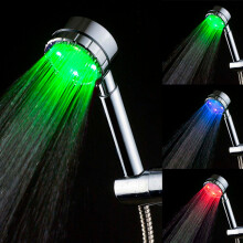 under 8$ Gnobogi Household Cleaning Handheld Bathroom Sprinkler Temperature Sensor 3 Colors LED Shower on Clearance