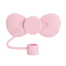 Cute Bow Silicone Straw Caps, Lovely Reusable Covers with Compatible with N0F8, Dust-Proof Tumbler Cup Lids Protectors