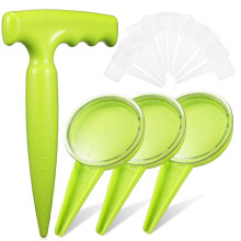 Adjustable Handheld Seed Dispenser Garden Planting Tool Set with Dibbler, Tags and Precision Markings