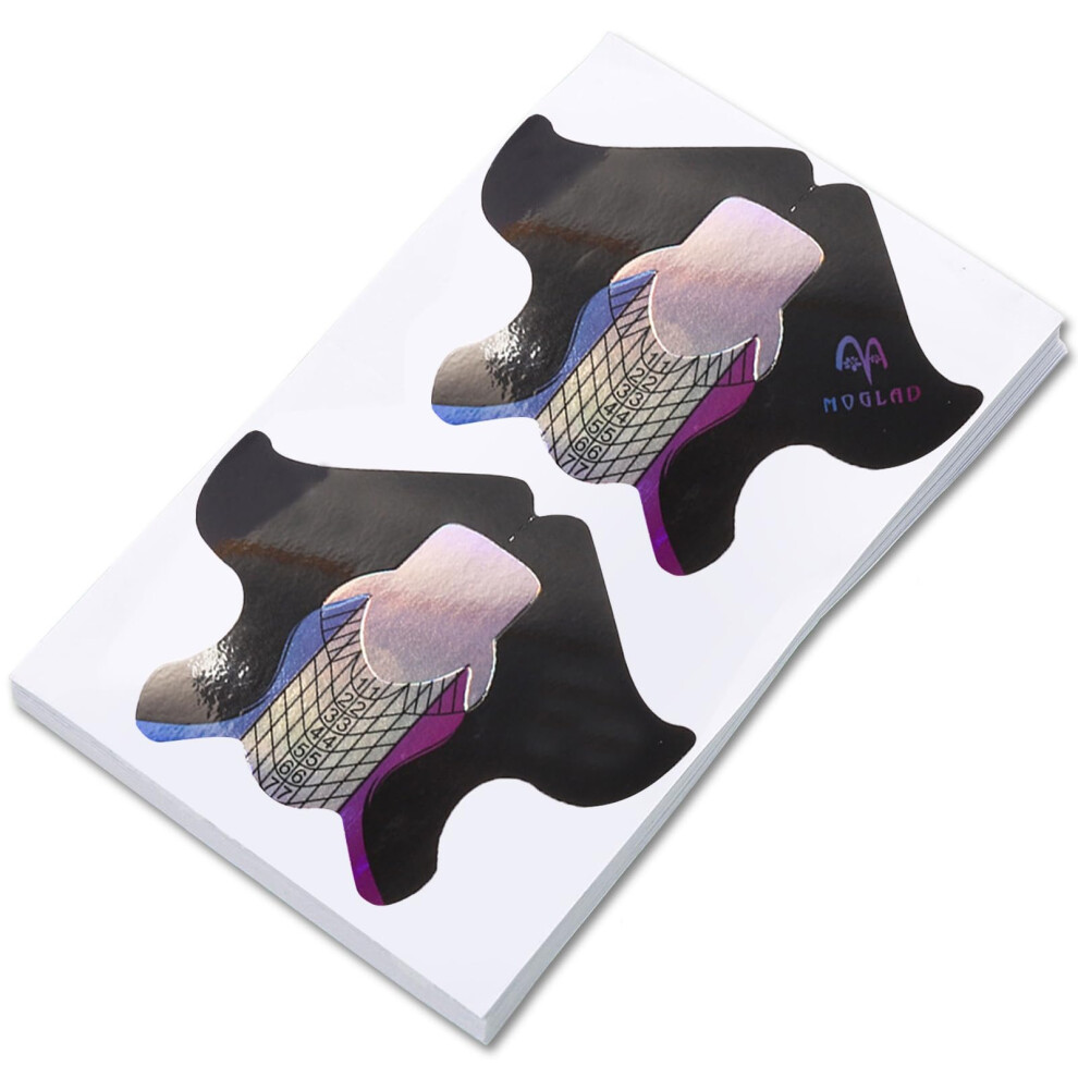 100pcs Nail Extension Forms with Precise Measurement, Reusable SelfAdhesive Acrylic Nail Forms for Sculpting