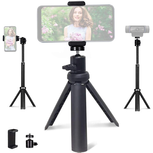 Lightweight Mini Tripod for Camera/Phone/Webcam, Extendable Stand, for compatible with Logitech Webcam C920 C922 C925e