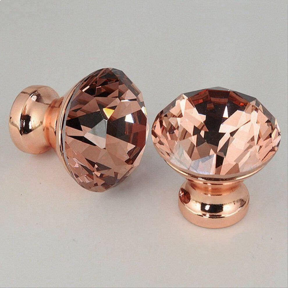 Rose Gold Rhinestone Door Knob Cabinet Drawer Cupboard Wardrobe Pull Handle 9399596003122