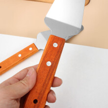 Wooden Handle Pizza Spatula, Stainless Steel Frying Spatula for Cake, Cheese, Baking - Christmas Gift