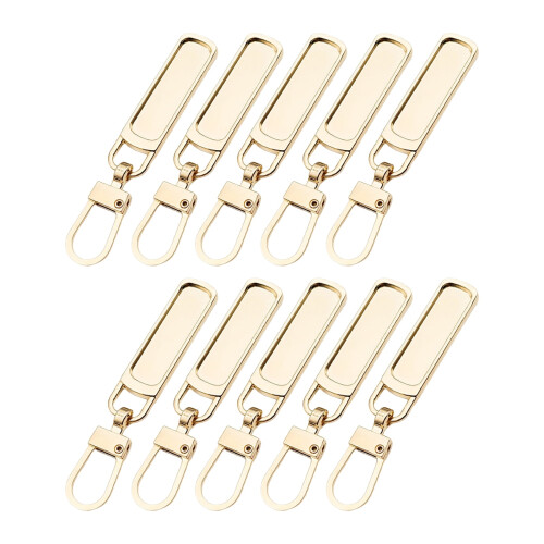 Hesroicy 10Pcs Zipper Puller Detachable Smooth Alloy Replaceable Zipper Head Puller Home Use 1