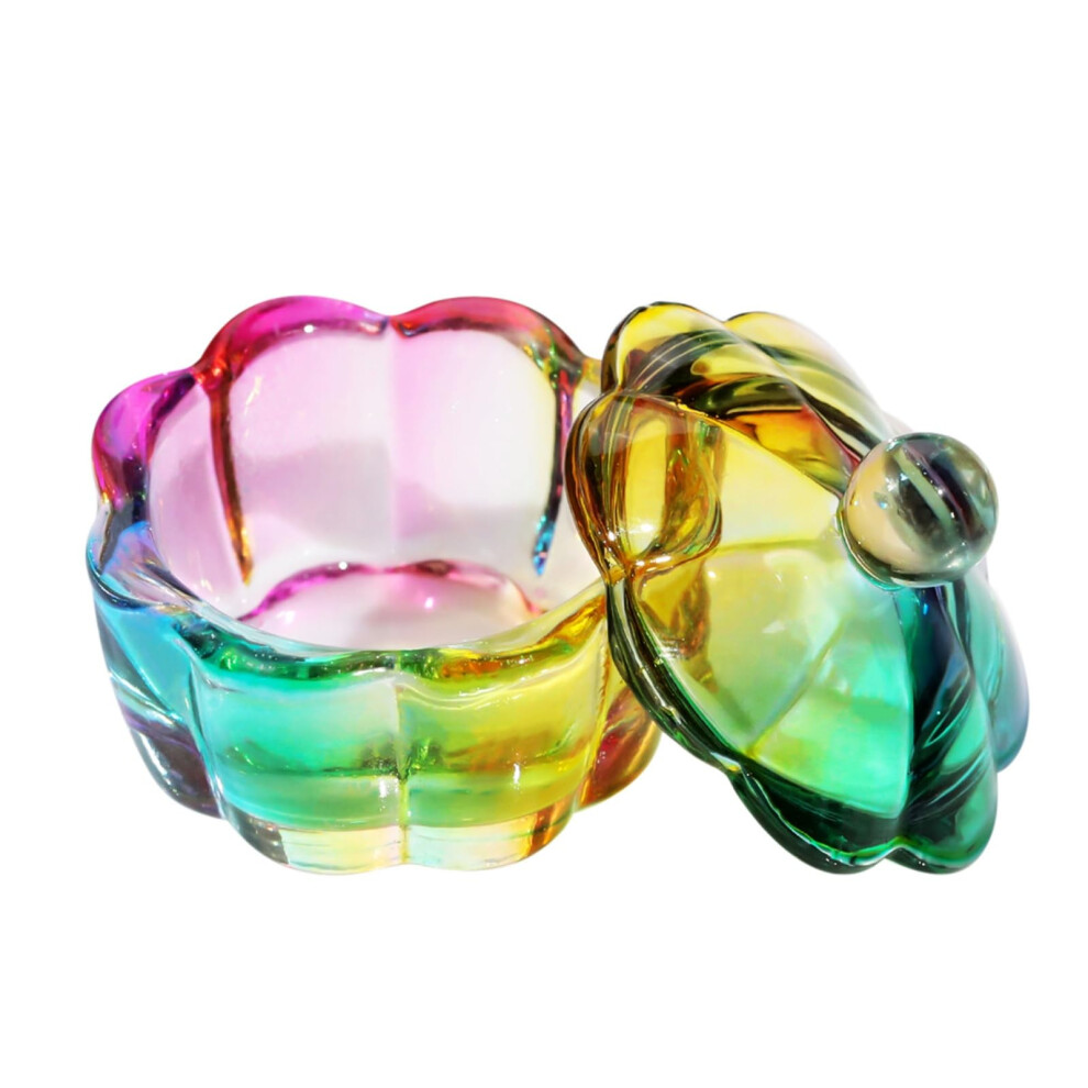 Aurora Flower Crystal Dappen Dish with AntiâEvaporation Lid and NonâSlip Base for Acrylic Nail Monomer