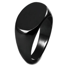 Tioneer Sterling Silver Oval Flat Top Polished Adult Classic Plain Female Signet Ring