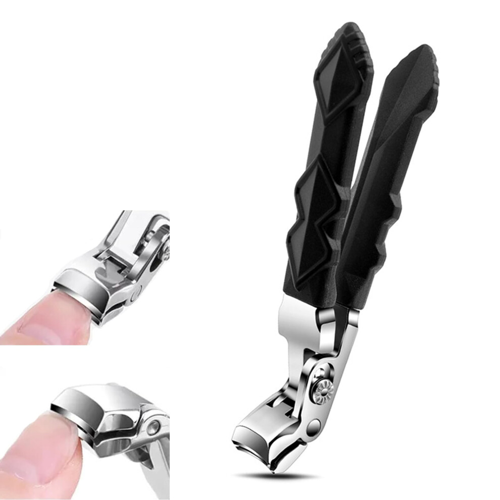 Professional Toenail Clippers for Thick Nails Seniors, Ergonomic Angled Head AntiSplash Design