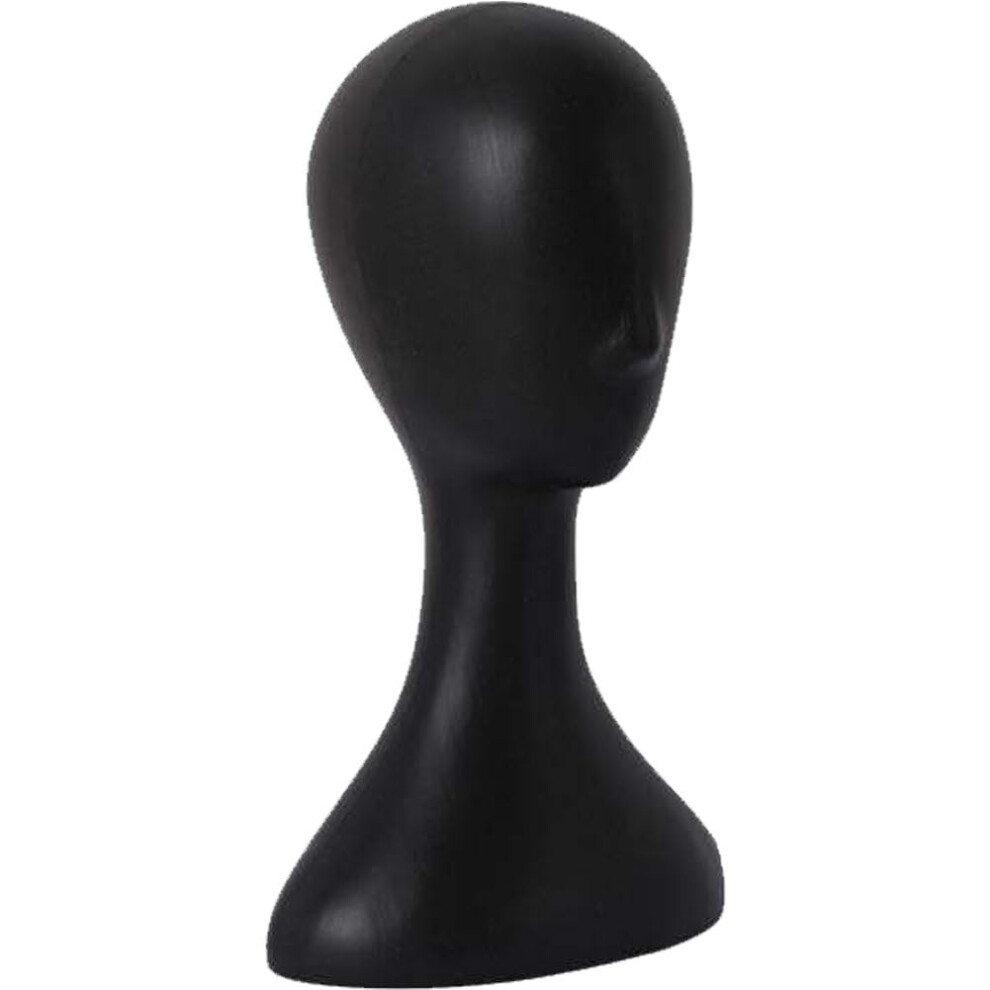 Unisex Black Female Plastic Mannequin Head For Wigs With Lifelike Proportions And Stable Rectangular Base