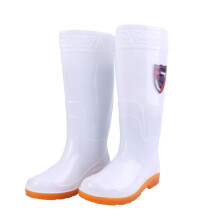 Men's Waterproof PVC Barrel Rubber Work Boots, NonSlip Sole for Garden, Fishing, Outdoor, White 9.5