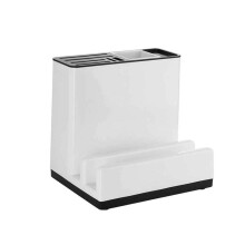 Kitchen Knife Holder and Cutting Board Organizer with Large Capacity and Removable Drip Tray