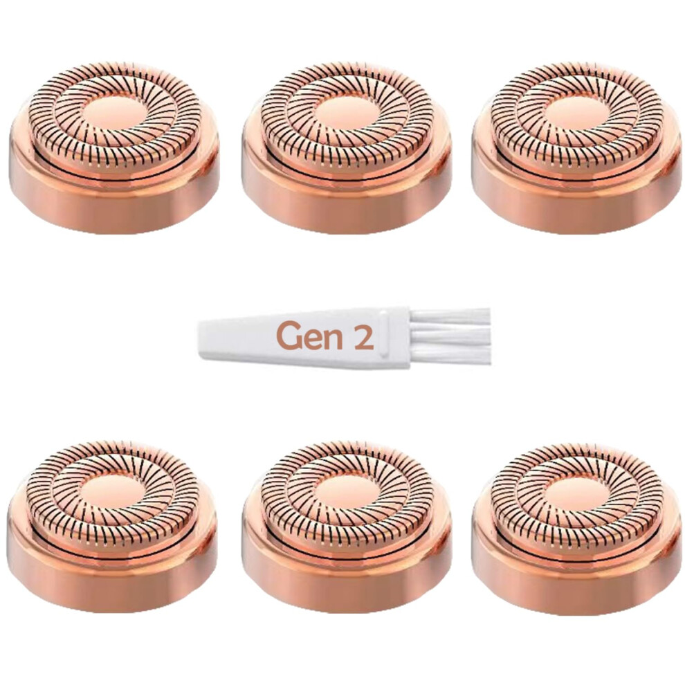 Facial Hair Remover Replacement Heads for Flawless Gen 2, SkinFriendly Painless Blades 6 Pack