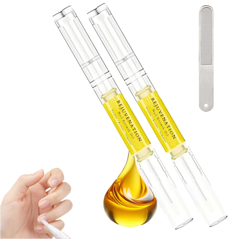 Nail Growth Oil and Cuticle Oil Pen Set, 2 Pack Rejuvenation Formula for Stronger Nails