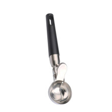 Stainless Steel Ice Cream Scoop with Ergonomic Long Handle and Large Melon Baller for Desserts