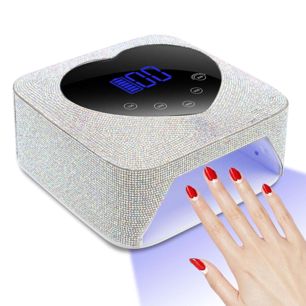 Cordless UV Nail Lamp 72W Gel Nail Dryer with Adjustable Brightness and Fast Curing for Salon