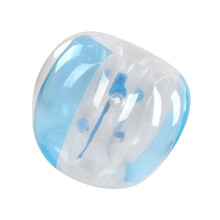 120cm Inflatable Bubble Soccer Ball for Adults, Transparent Blue Human Hamster Ball with Dual Handles