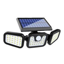 Solar Powered Motion Sensor Light with Triple Adjustable Heads, Waterproof Outdoor LED Security Lamp for Garden and Street