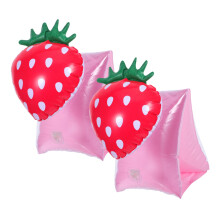 Kids Swim Arm Bands with Cute Strawberry Pattern, Soft PVC Floaties for Toddler Pool Safety