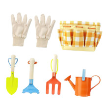 Kids Gardening Tools Set with Bag Gloves Watering Can Shovel Rake Hoe for Outdoor Planting