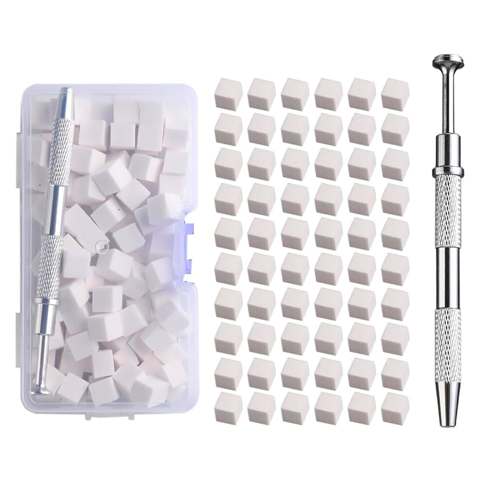 Ombre Nail Art Sponge Tool with Metal Grabber and 100 Replaceable Mini Sponges for Gradient Designs