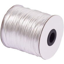 100 Yards Rattail Nylon Lift Shade Cord 2mm, White - Compatible with Blind Cord Replacement, Roman Shade Repair, Jewelry Making, Craft Projects