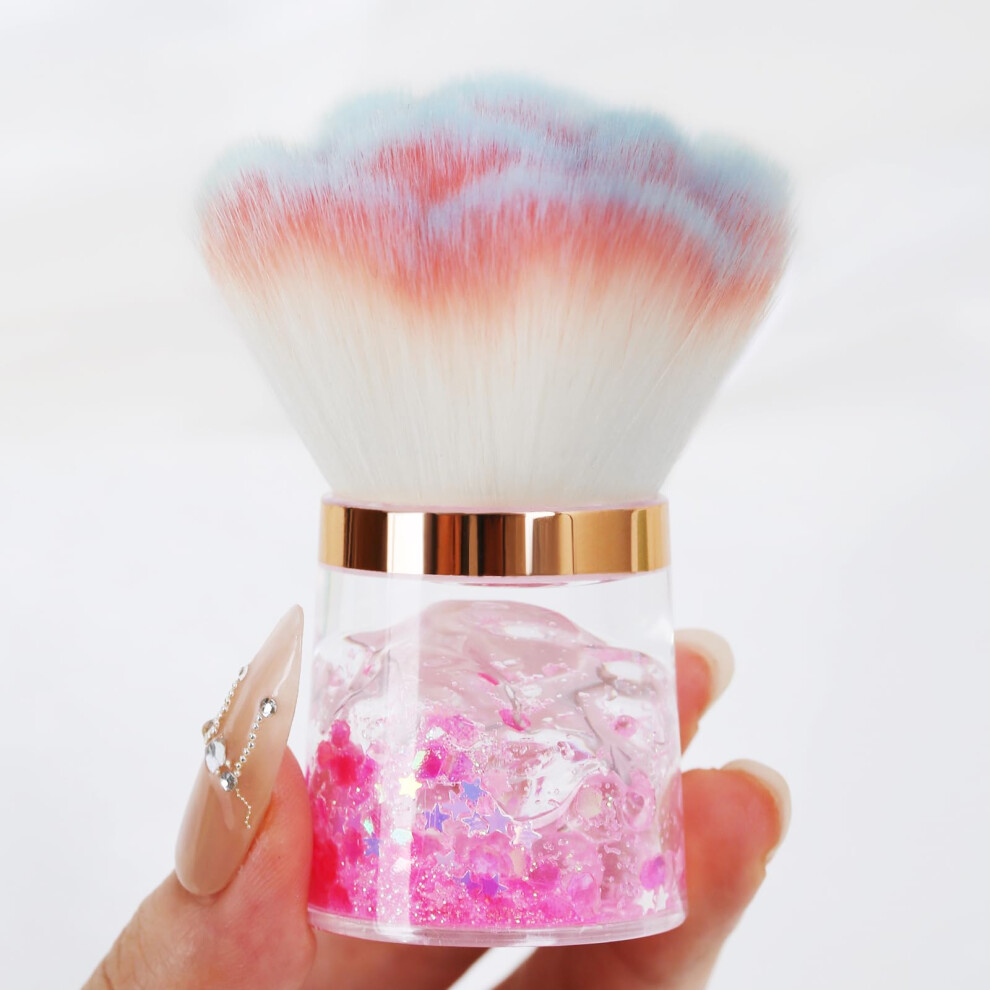 Pink Rose Nail Dust Brush With Soft Skinfriendly Bristles For Precise Manicure Pedicure Dust Removal