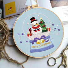 JilgTeok Christmas Embroidery Kit for Beginners - DIY Punch Needle Set with Santa & Holiday Themes, 3D Hand Embroidery Kit with Patterns, Ideal for