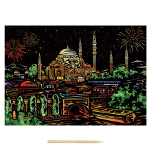 Colorful Scratch Paper Set City Night Scene Painting Living Room Decoration Painting Home Decor