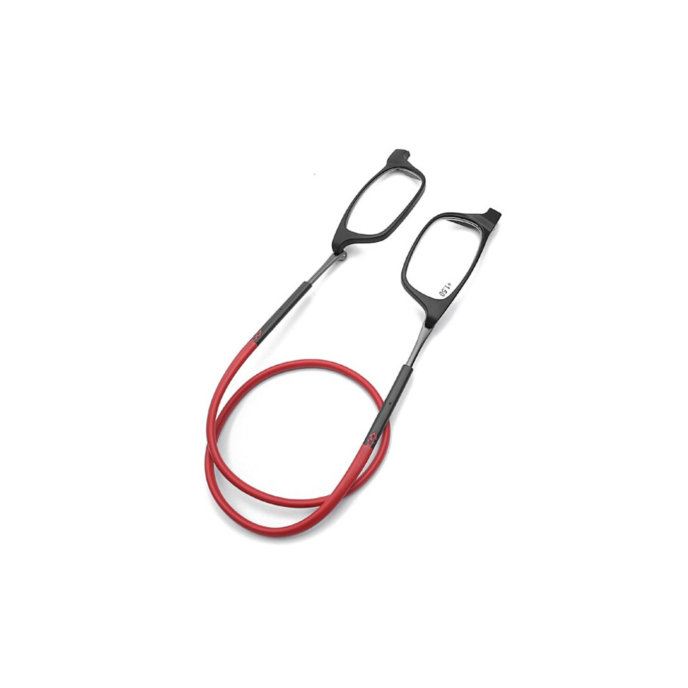 Ergonomic Reading Glasses With Magnetic Senile Cord Unisex (+1.0-+3.5) / +1.5 Black/Red 9048212676645
