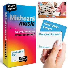 Misheard Music Party Game - Guess the Song or Artist with Nonsense Cards, Quick Card Game for Karaoke & Family Fun 1pcs