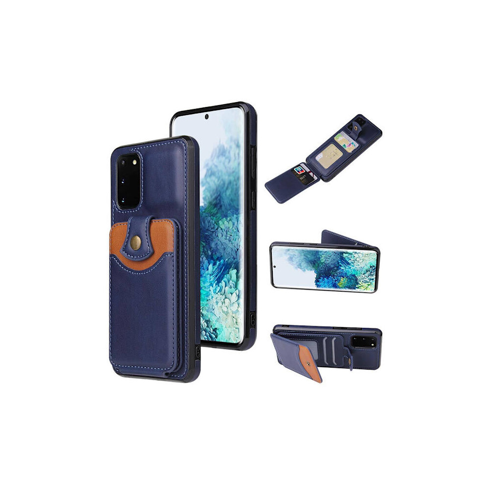 Compatible With Samsung Galaxy S21 Fe - Practical Stylish Case With Card Holder Dark Blue 9048212677888