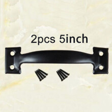 Leke 2Pcs 5inch Barn Door Handle Gate Handle Pull for Sliding Barn Doors Gates Garages Sheds,Black