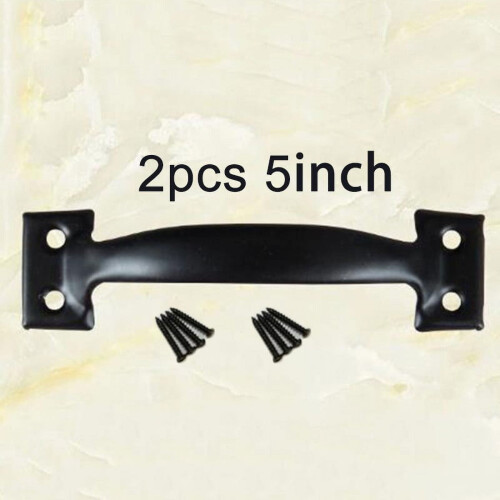 Leke 2Pcs 5inch Barn Door Handle Gate Handle Pull for Sliding Barn Doors Gates Garages Sheds,Black