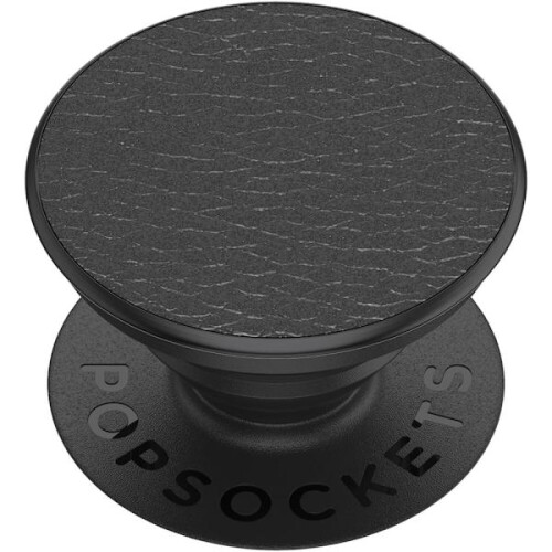 POPSOCKETS Pebbled Vegan Leather Black Detachable Grip with Stand Function Premium 1