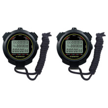 2X Digital Sports Stopwatch, 10Lap /Split Memory Stopwatch Count Down , Display Waterproof 12/24 Hour Clock