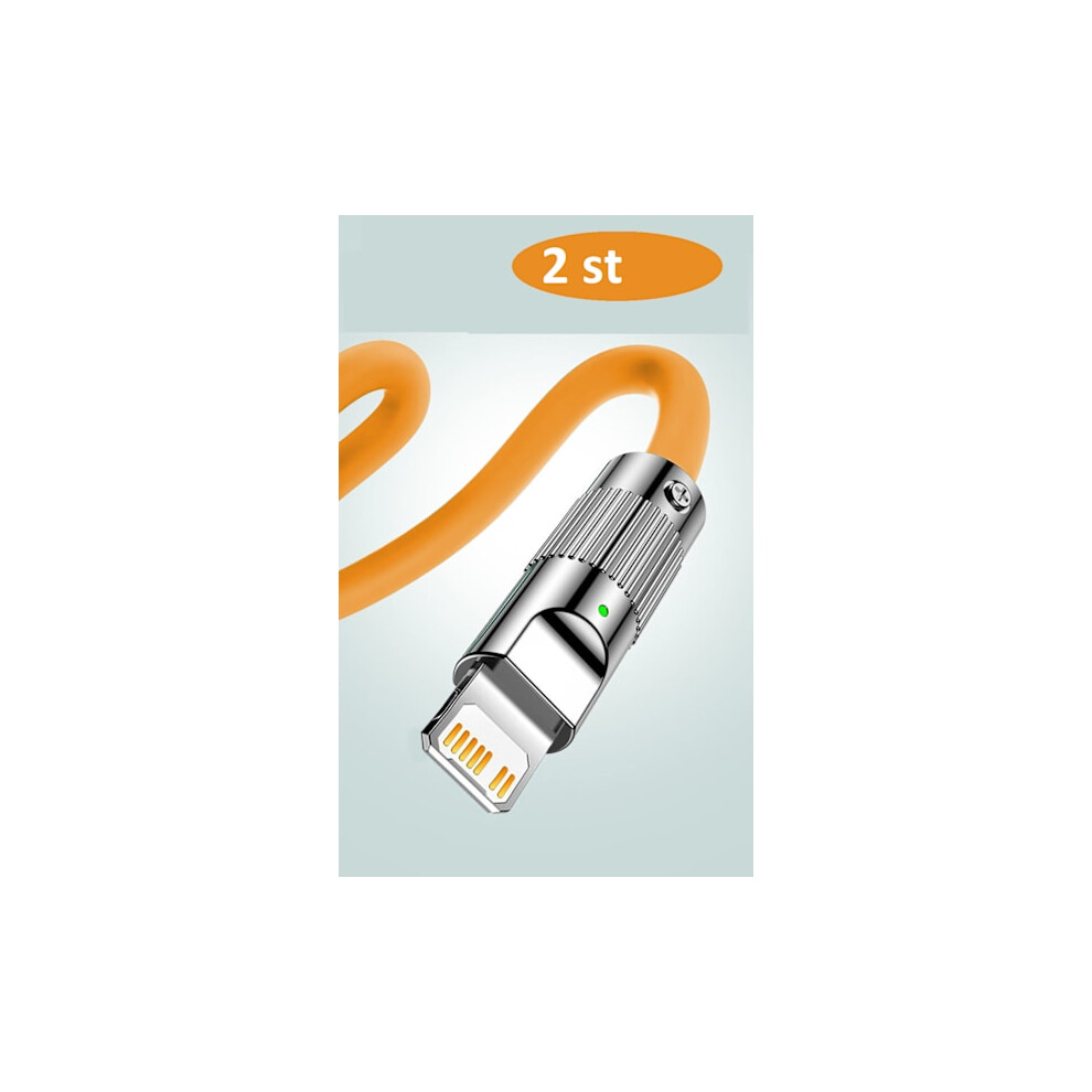 2Pcs Usb-Cl 1M 120W Fast Compatible With Iphone Charger Orange 9322103921855
