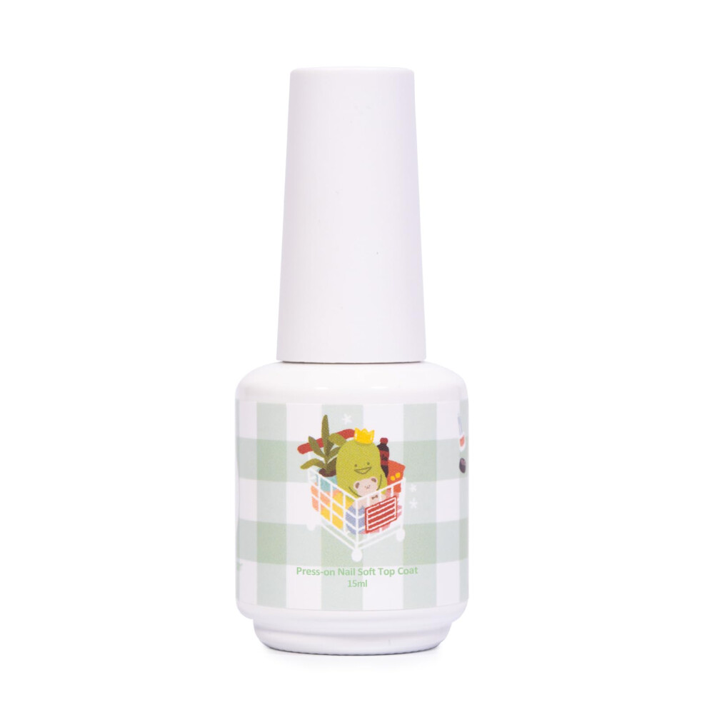 Gel  Coat No Wipe 15ml for Press On Nails, Long Lasting UV Cured Clear Gloss Finish
