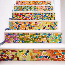 Begine Tile Stickers Clearance,Lt179 Staircase Wall Stickers 18*100Cm/6Pcs,1*Set Of Stair Stickers (Including 6Pcs Stickers)