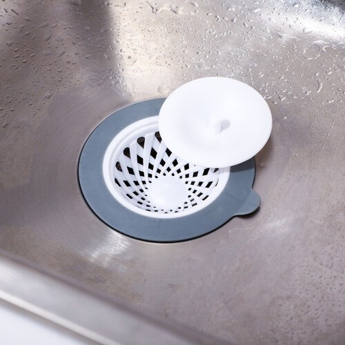 BCMMKLPP Silicone Kitchen Sink Strainer with Stopper,Wide Rim 4.5" Diameter
