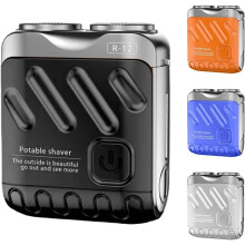 Mini Portable Electric Shaver for Men, Luggage Design Travel Razor, Compatible with Beard Trimmer (Black)
